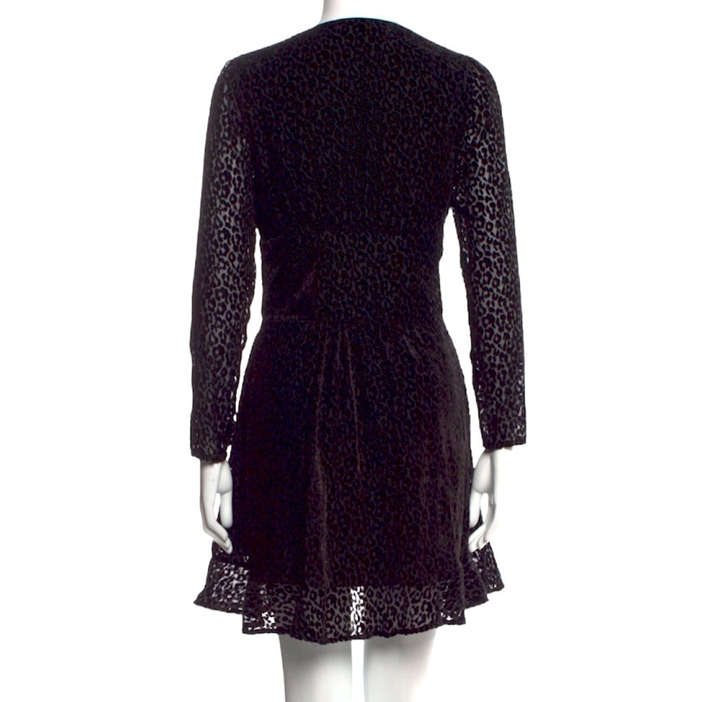 The Kooples Short Buttoned Dress Smocking EUC Black Burnout Ruffle EUC 0 - Picture 11 of 15